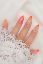 Nailine Sunset Love – set press on nails orange sunset, livraison Europe